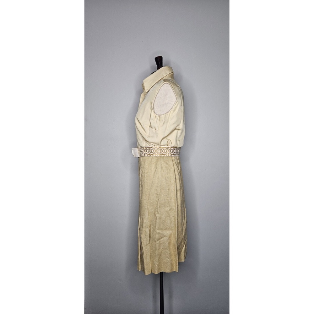 VTG 1960s California Girl Tweed Dress & Jacket Set Embroidered Belt Mod M - Picture 5 of 10